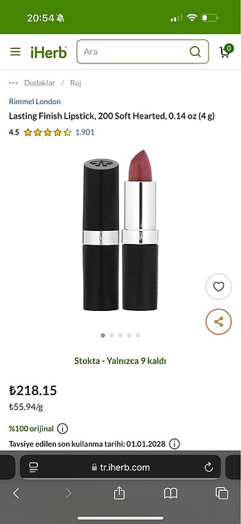Beden rimmel london ruj