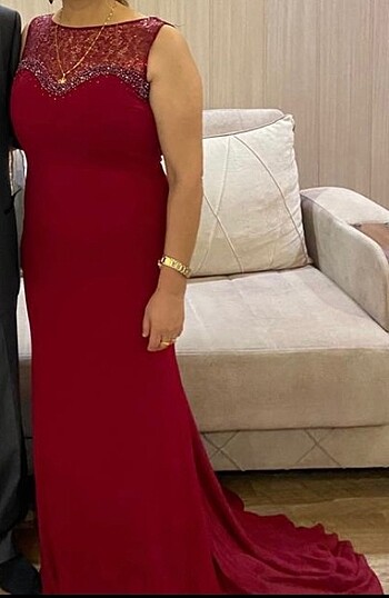 40 Beden bordo Renk Abiye