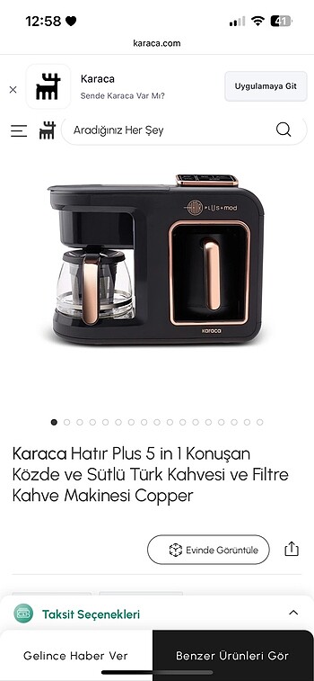 Karaca Karaca kahve makinesi