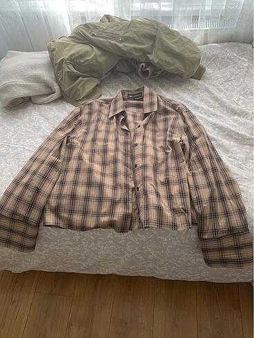 xs Beden kareli oversize gömlek