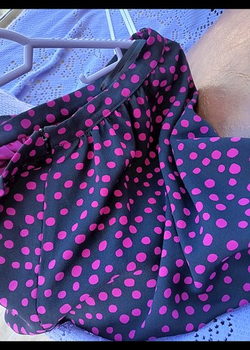 Koton Mor Puantiyeli Midi Etek - Görsel 4