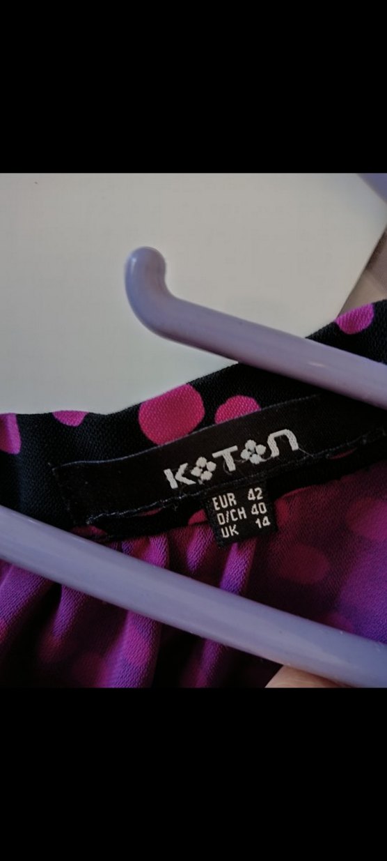 Koton Mor Puantiyeli Midi Etek - Görsel 5