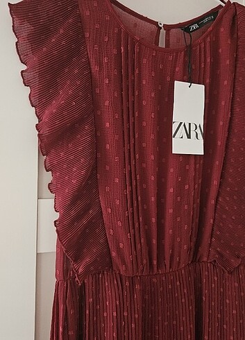 Zara Bordo ( şarap rengi ) elbise 