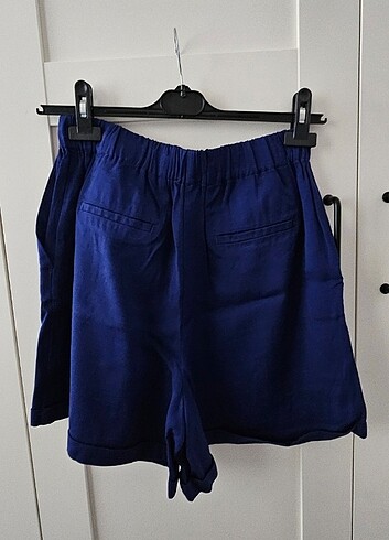 Twist Keten Şort Lacivert-Twist