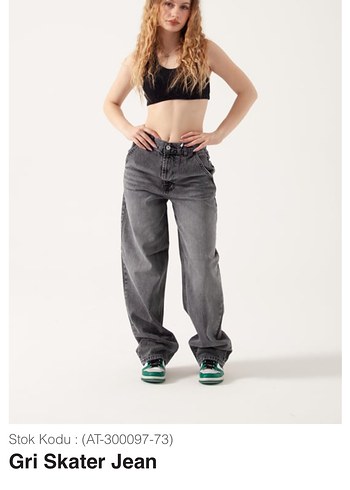 40 Beden Gri Skater Jean