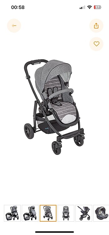 9- 36 kg Beden Travel sistem bebek arabası