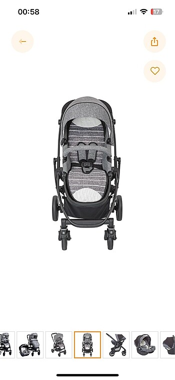 9- 36 kg Beden gri Renk Travel sistem bebek arabası