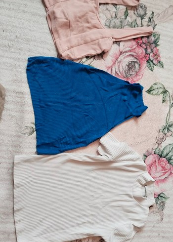 s Beden beyaz Renk Beyaz Kısa Kollu Triko Body, sıfır kollu bluz ve crop
