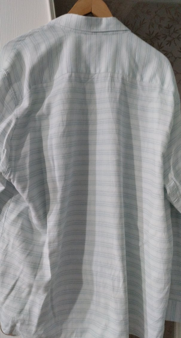 Erkek Gri Keten Uzun Kollu Gömlek - Görsel 3