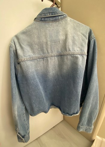 Düğmeli Mavi Kadın Kot Ceket - Görsel 5