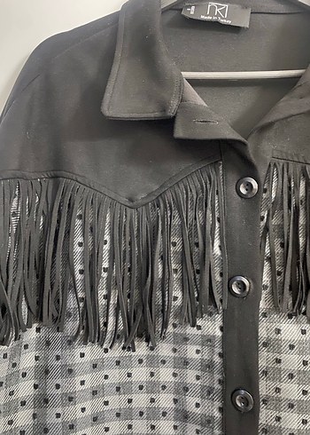 Gri Püsküllü Uzun Kollu Kadın Tunik Pantolon Takımı - Görsel 3