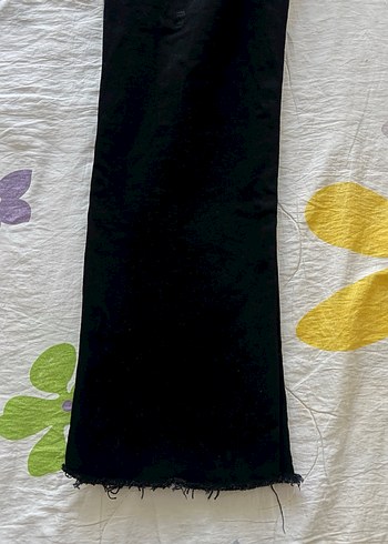 Kadın Siyah Regular Fit Midi Denim Pantolon - Görsel 3