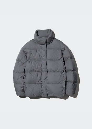 Uniqlo down feather şişme mont gri - Görsel 2