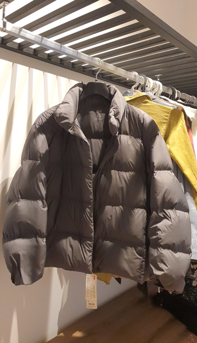 Uniqlo down feather şişme mont gri - Görsel 3