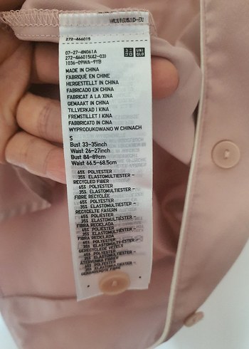 Uniqlo Uniqlo Pudra Saten Gömlek Pijama