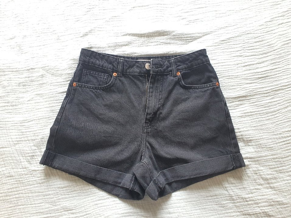 Mango Siyah Mini Mom Kot Şort - Görsel 2