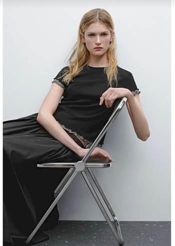 xs Beden siyah Renk Siyah Koton Massimo Dutti tişört