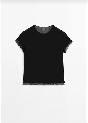 Siyah Koton Massimo Dutti tişört - Görsel 5