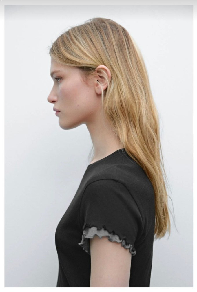 Siyah Koton Massimo Dutti tişört - Görsel 3