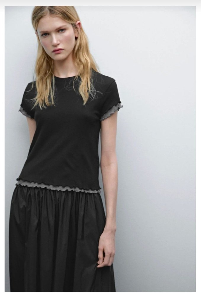 Siyah Koton Massimo Dutti tişört - Görsel 2