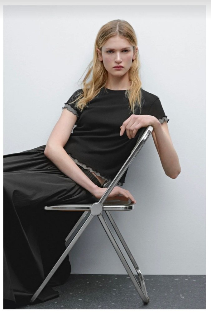 Siyah Koton Massimo Dutti tişört - Görsel 4