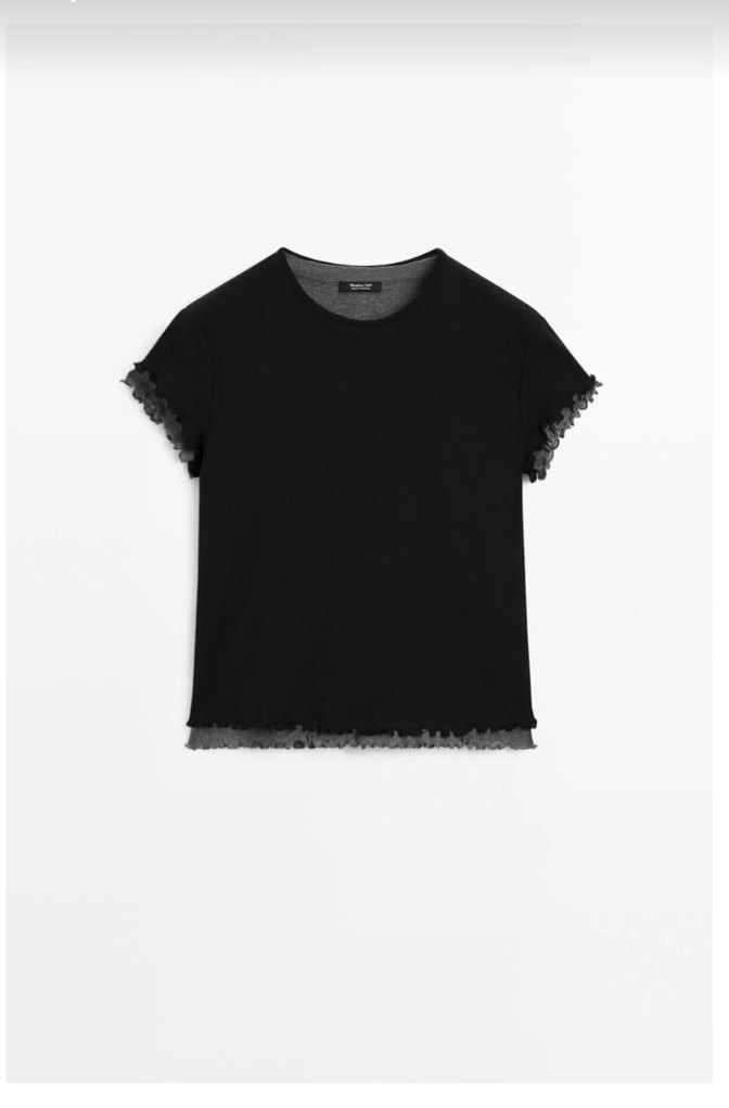 Siyah Koton Massimo Dutti tişört - Görsel 5