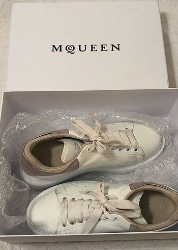Alexander McQueen Mcqueen Beyaz Deri Sneaker 40 5