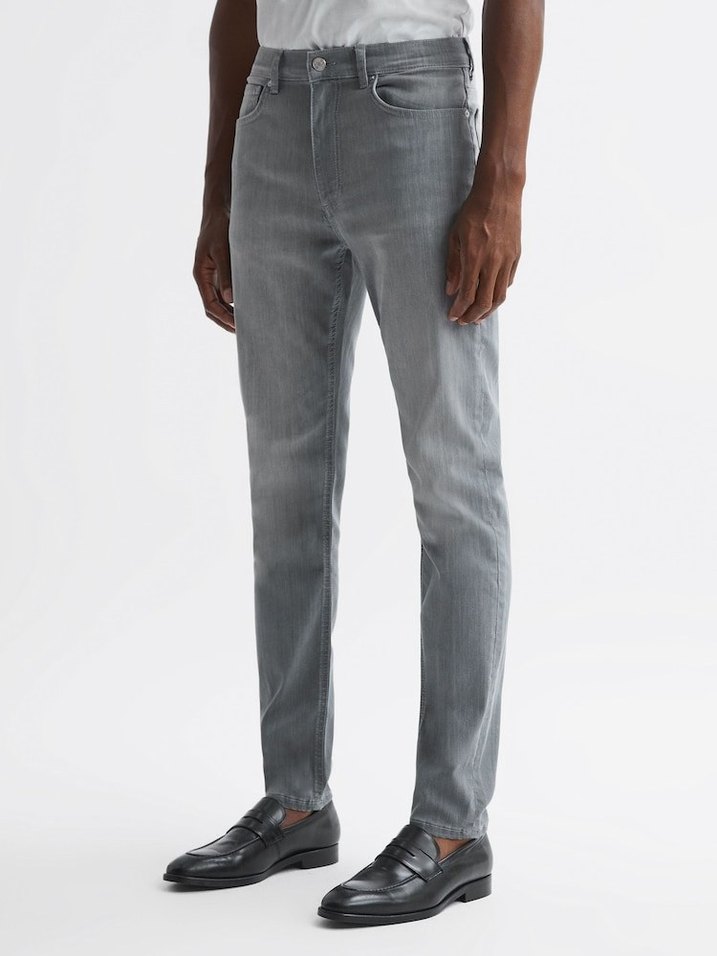 Reiss Gri  SLİM-STRETCH Fit Kot Pantolon - Görsel 4