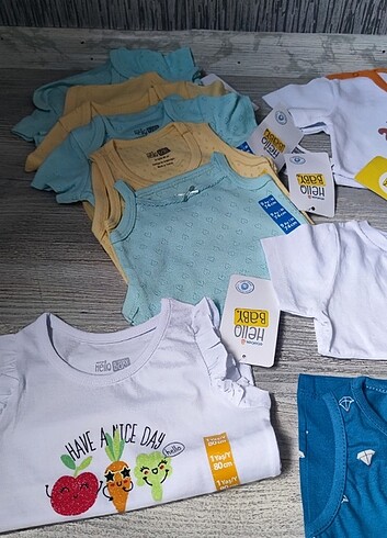 2 Yaş Beden Hello Baby Markası çit çitli Bebek Atletleri Tanesi