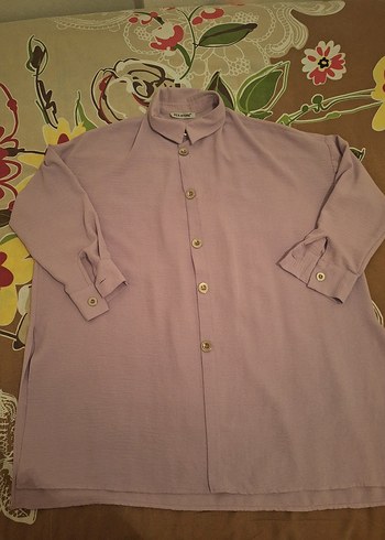 lila rengi kadın gömlek - Görsel 3