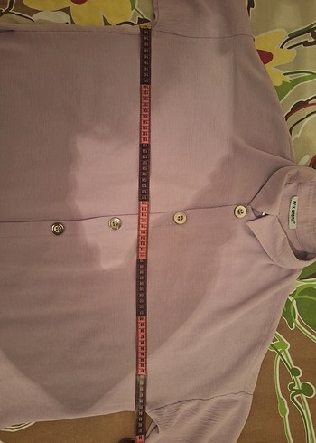 lila rengi kadın gömlek - Görsel 6