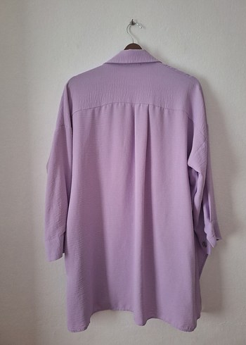 lila rengi kadın gömlek - Görsel 2