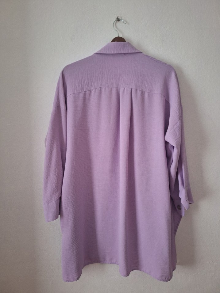 lila rengi kadın gömlek - Görsel 2