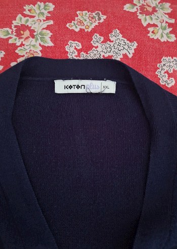 Uzun Kollu Lacivert Çizgili Kadın Hırka - Görsel 4