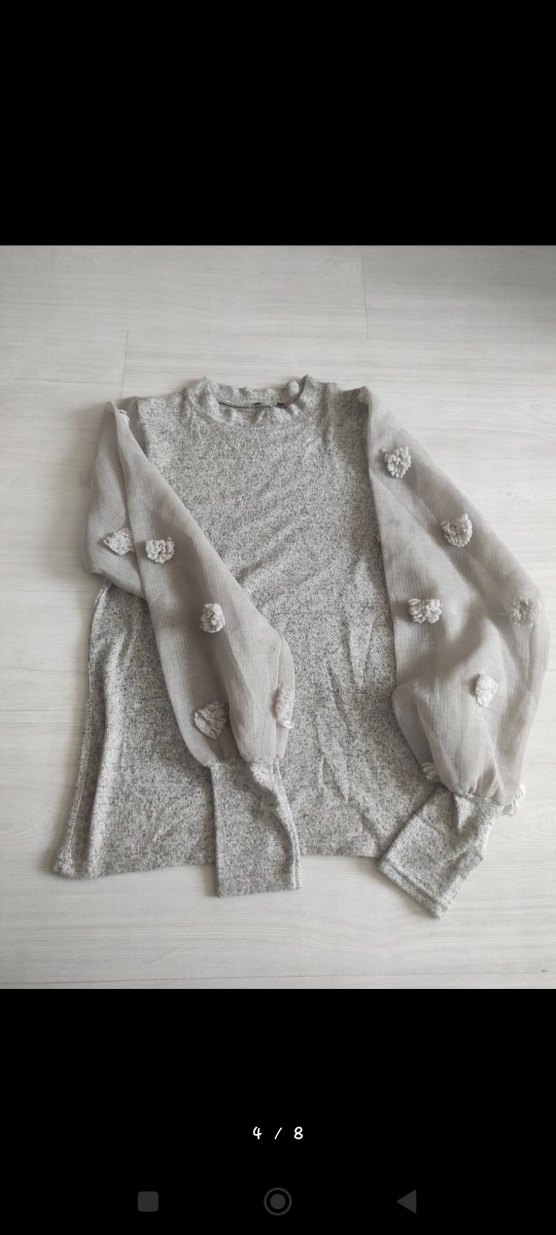 Gri Triko Kadın Uzun Kollu Kazak - Görsel 4