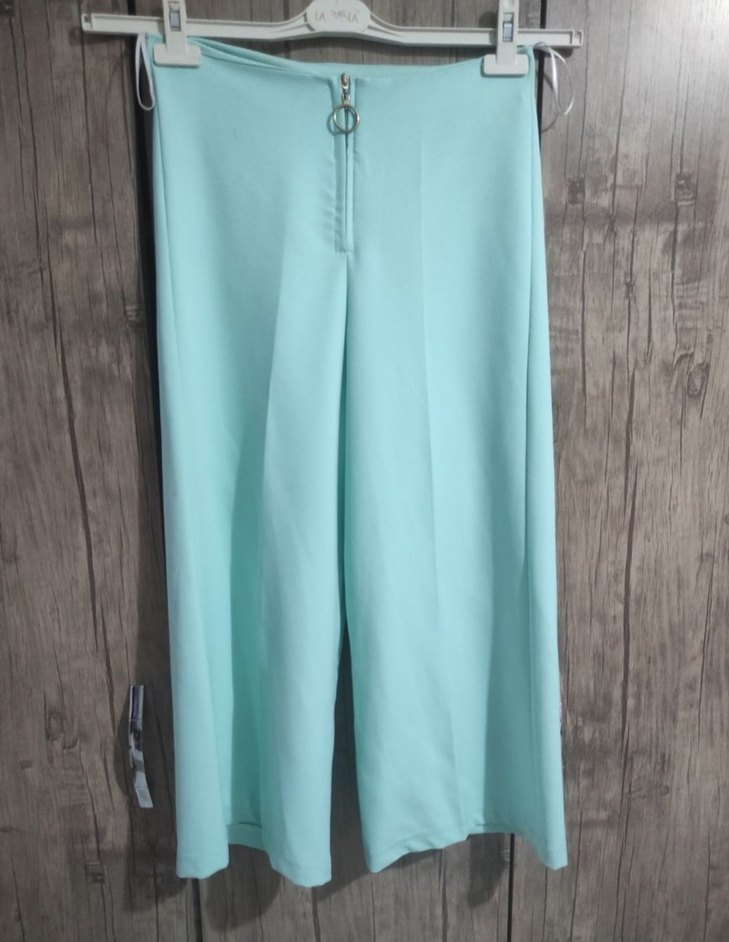 Turkuaz Kadın Uzun Kumaş Pantolon - Görsel 3