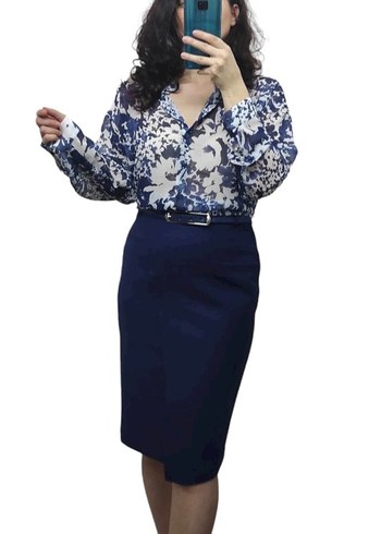 klasik kumaş kalem etek - Görsel 2