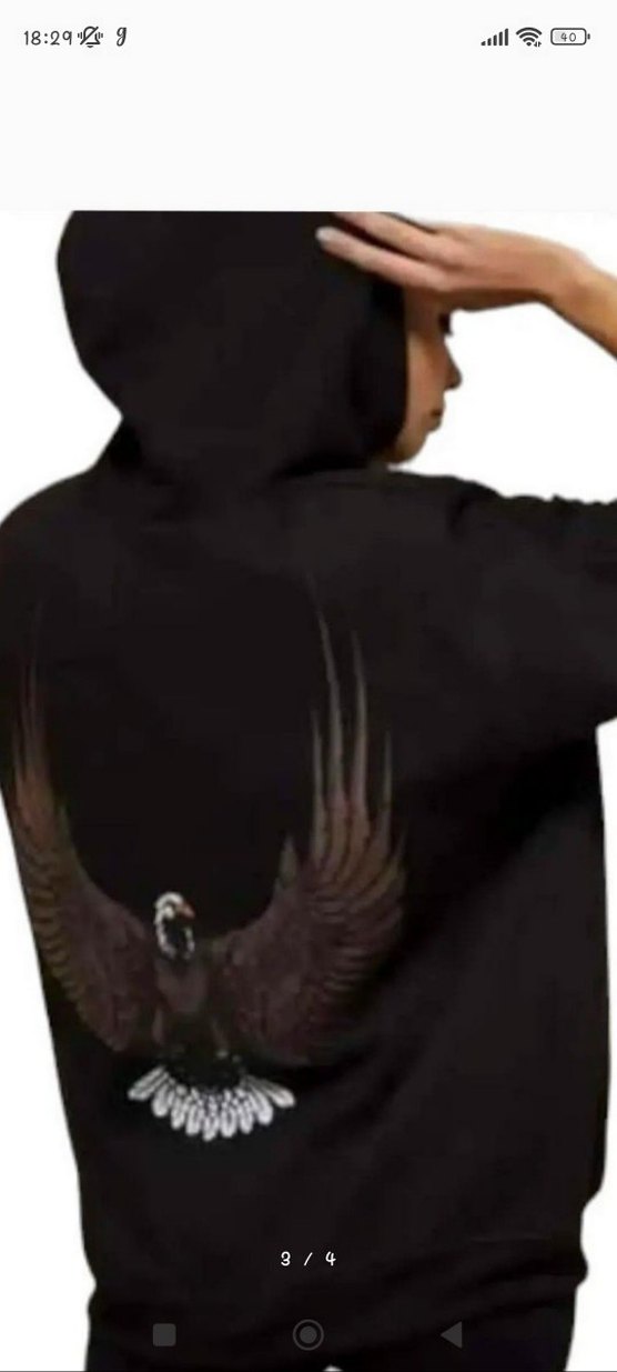 Siyah Kapüşonlu Oversize Sweatshirt - Görsel 2