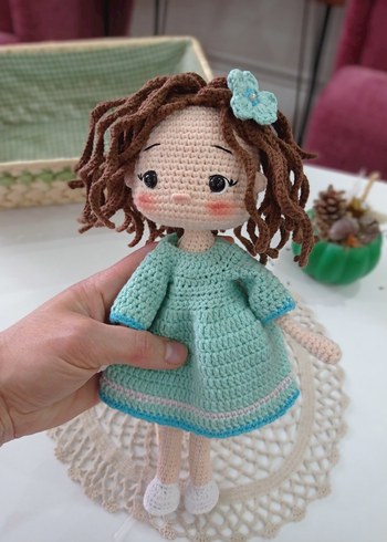 Pembe Örgü Bebek Oyuncak Elissa bebek - Görsel 2