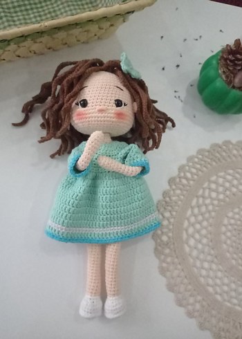 Pembe Örgü Bebek Oyuncak Elissa bebek - Görsel 5