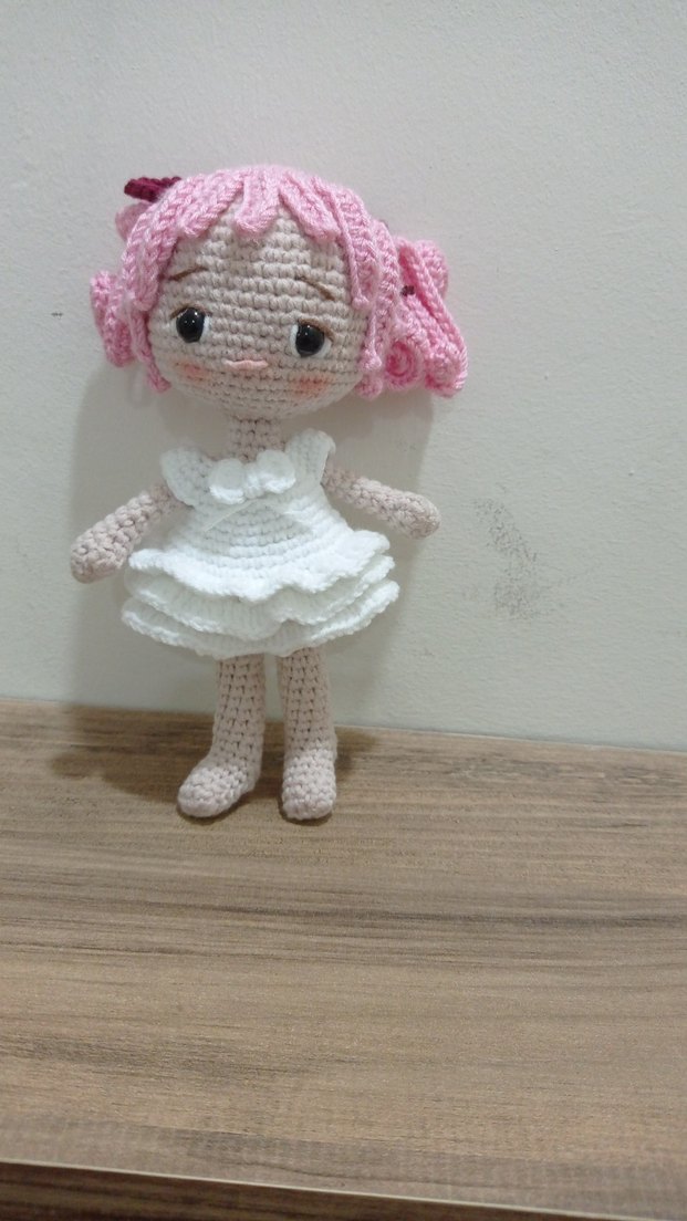 Pembe örgü bebek madoka,anime, Manga karakteri(15/17 cm) - Görsel 3