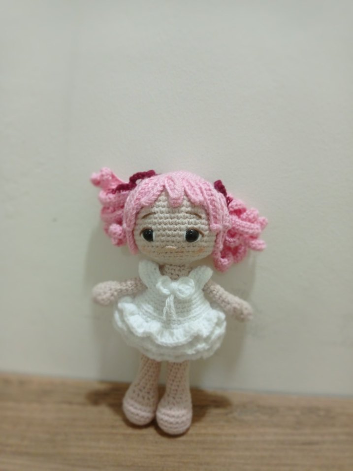 Pembe örgü bebek madoka,anime, Manga karakteri(15/17 cm) - Görsel 2