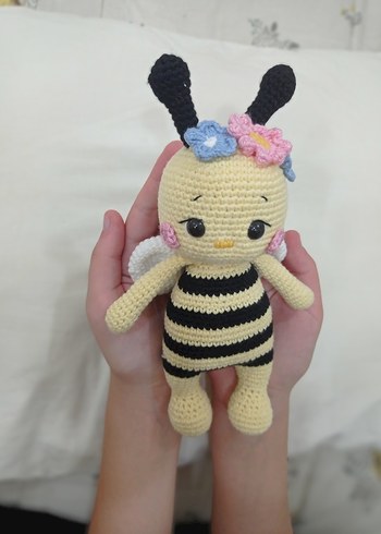 Renkli Çiçekli Sarı Arı Peluş Oyuncak amigurumi