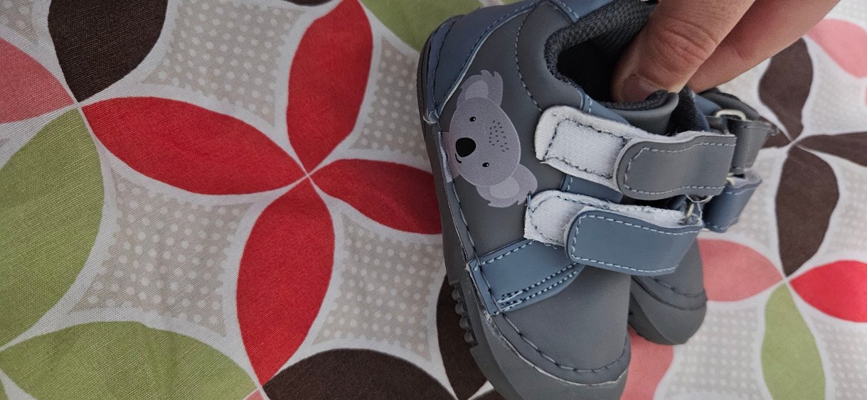 Erkek Bebek Gri Kamuflaj Cırtlı İlk Adım Ayakkabısı - Görsel 2