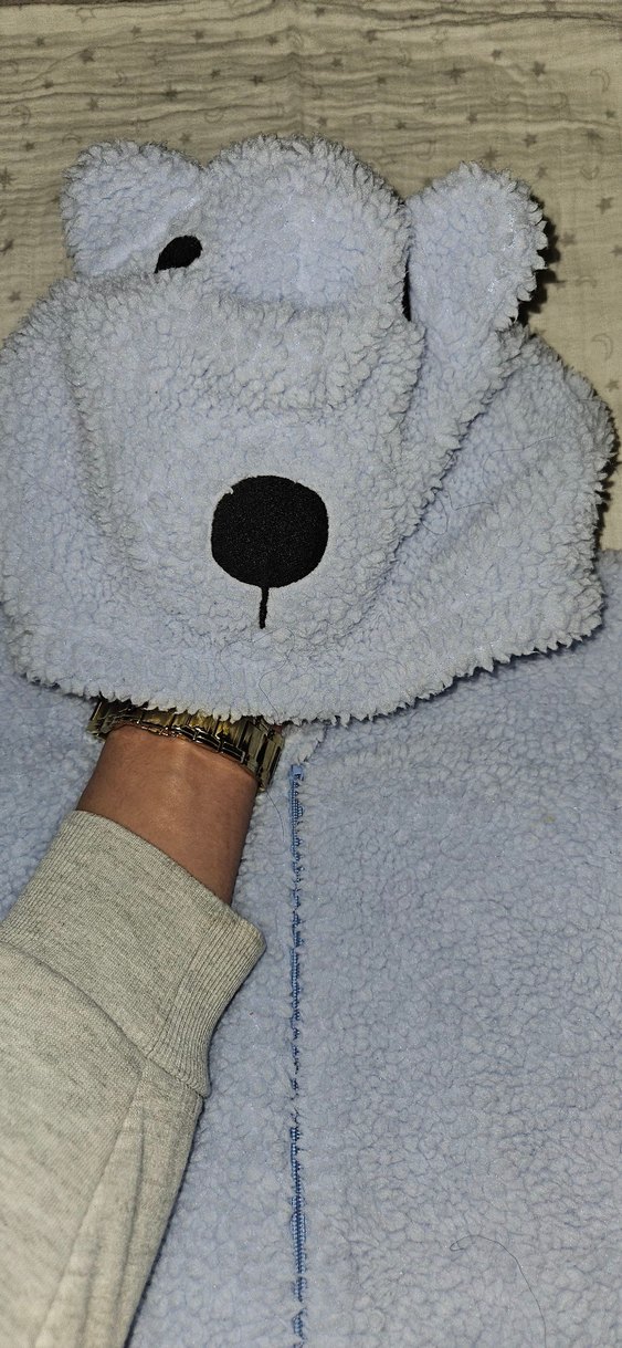 Erkek Gri V Yaka Kürklü Polar - Görsel 4