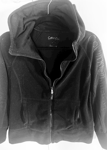 Calvin Klein Siyah Kapusonlu Fermuarli Sweatshirt