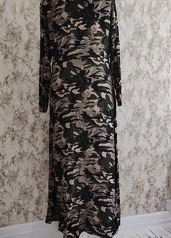 Trendyol & Milla Etiketli/yeni pamuklu kamuflaj cepli kumaş elbise