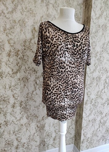 Jumbo JUMENT leopar likralı bluz