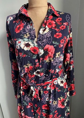 Çiçek Desenli Uzun Bohem Elbise - Görsel 2