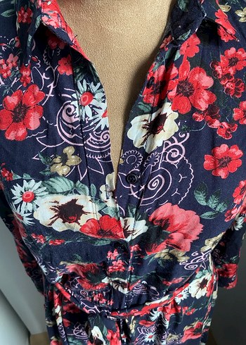 Çiçek Desenli Uzun Bohem Elbise - Görsel 3